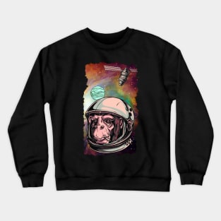 Smoking Space Monkey in Orion's Nebula Crewneck Sweatshirt